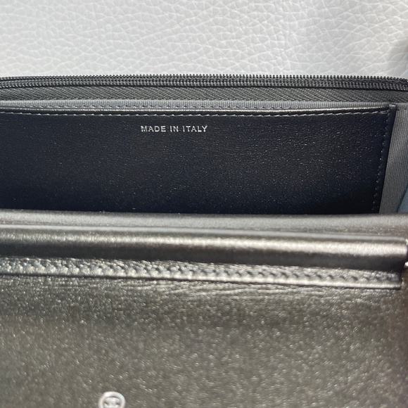 New Chanel Metallic Sliver Lambskin Wallet on Chain WOC - Picture 6 of 7